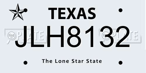 JLH8132 Texas License Plate