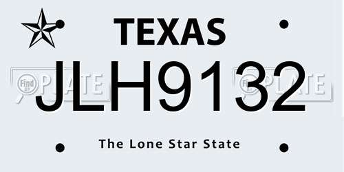 JLH9132 Texas License Plate