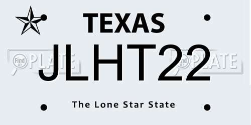 JLHT22 Texas License Plate