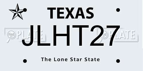 JLHT27 Texas License Plate