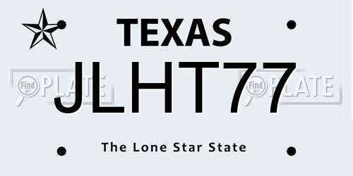 JLHT77 Texas License Plate