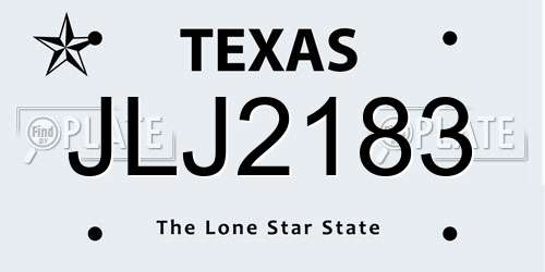 JLJ2183 Texas License Plate