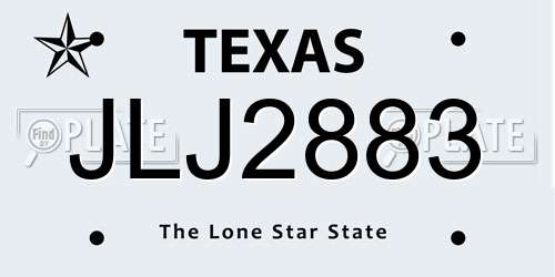 JLJ2883 Texas License Plate