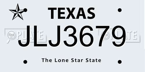 JLJ3679 Texas License Plate