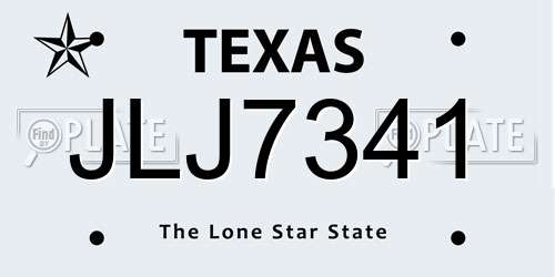JLJ7341 Texas License Plate