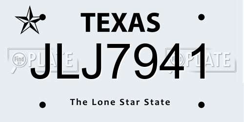 JLJ7941 Texas License Plate
