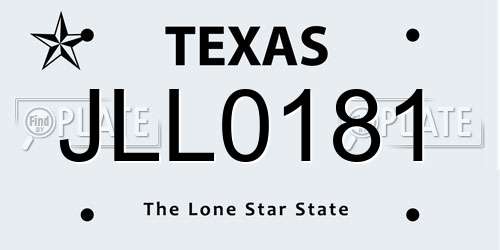 JLL0181 Texas License Plate