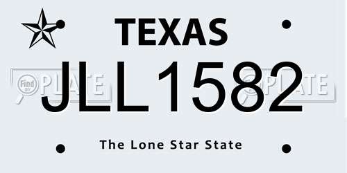 JLL1582 Texas License Plate