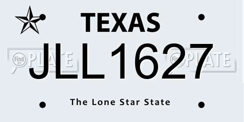 JLL1627 Texas License Plate