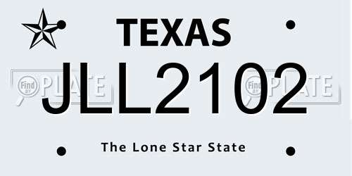 JLL2102 Texas License Plate