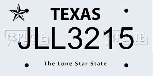 JLL3215 Texas License Plate
