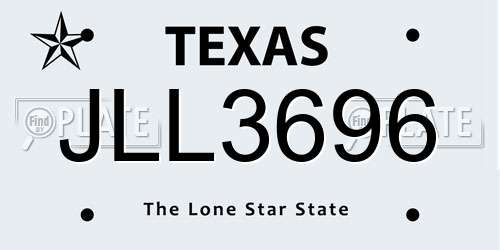 JLL3696 Texas License Plate