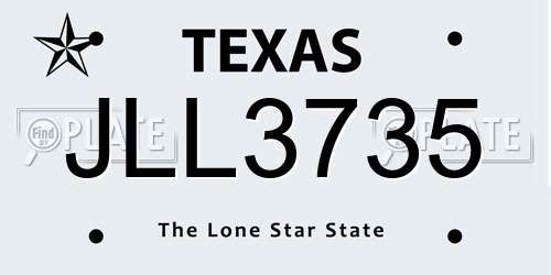 JLL3735 Texas License Plate
