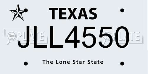 JLL4550 Texas License Plate