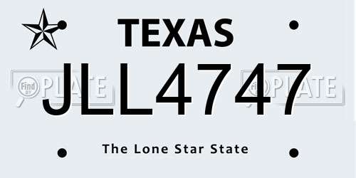 JLL4747 Texas License Plate