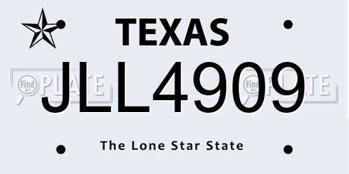 JLL4909 Texas License Plate