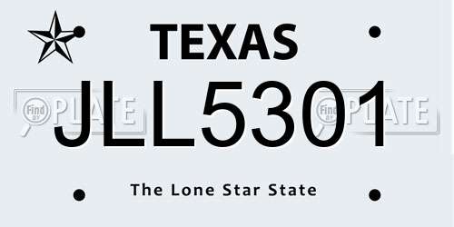 JLL5301 Texas License Plate