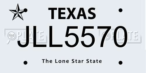 JLL5570 Texas License Plate