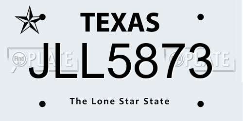 JLL5873 Texas License Plate