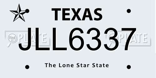 JLL6337 Texas License Plate