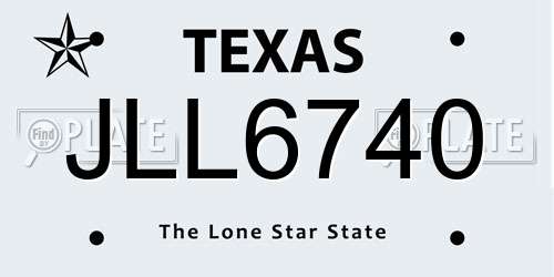 JLL6740 Texas License Plate