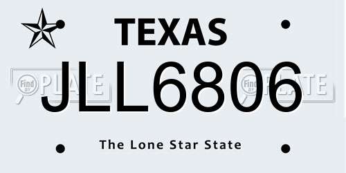 JLL6806 Texas License Plate