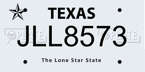 JLL8573 Texas License Plate