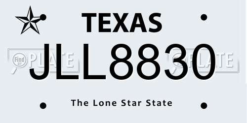 JLL8830 Texas License Plate
