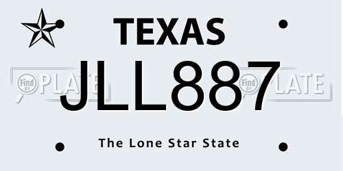JLL887 Texas License Plate