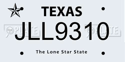JLL9310 Texas License Plate