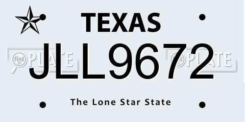 JLL9672 Texas License Plate