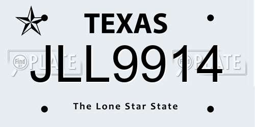 JLL9914 Texas License Plate
