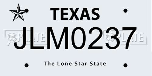 JLM0237 Texas License Plate