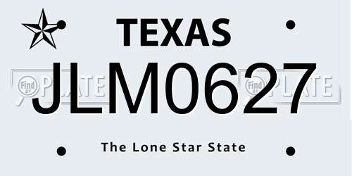 JLM0627 Texas License Plate