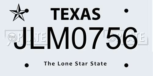 JLM0756 Texas License Plate