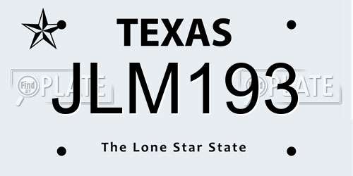 JLM193 Texas License Plate