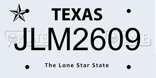 JLM2609 Texas License Plate