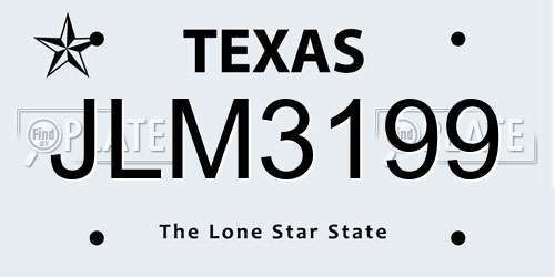 JLM3199 Texas License Plate