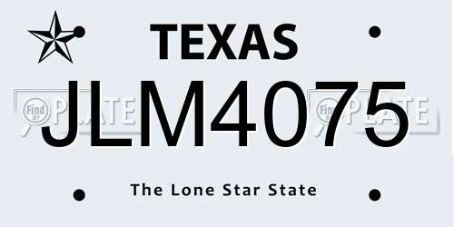 JLM4075 Texas License Plate