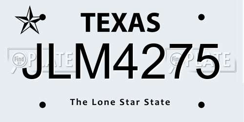 JLM4275 Texas License Plate