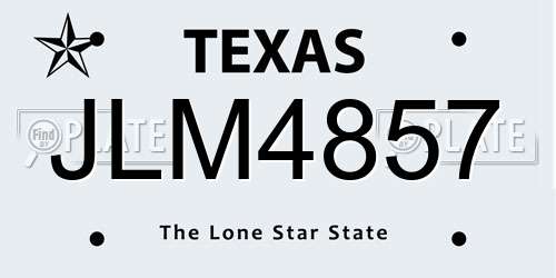 JLM4857 Texas License Plate