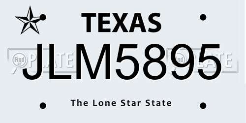 JLM5895 Texas License Plate