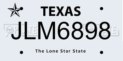 JLM6898 Texas License Plate