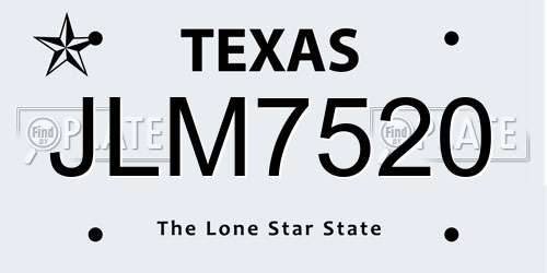 JLM7520 Texas License Plate