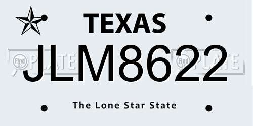 JLM8622 Texas License Plate
