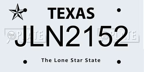 JLN2152 Texas License Plate