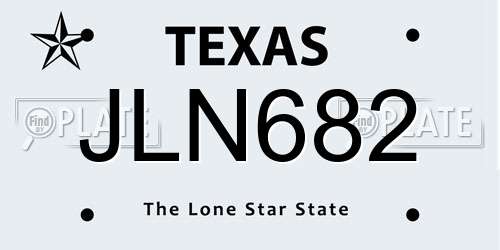 JLN682 Texas License Plate
