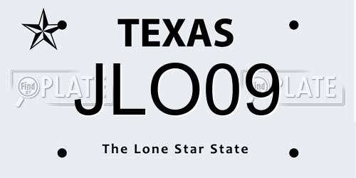 JLO09 Texas License Plate