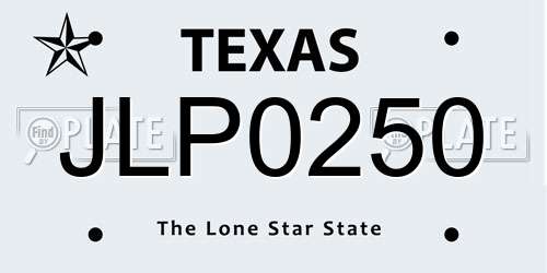 JLP0250 Texas License Plate