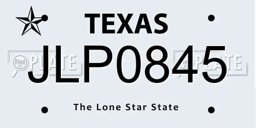 JLP0845 Texas License Plate